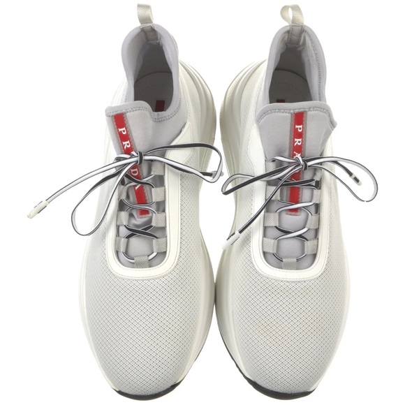 Prada Sport white mesh neoprene sneakers trainers - Picture 9 of 12